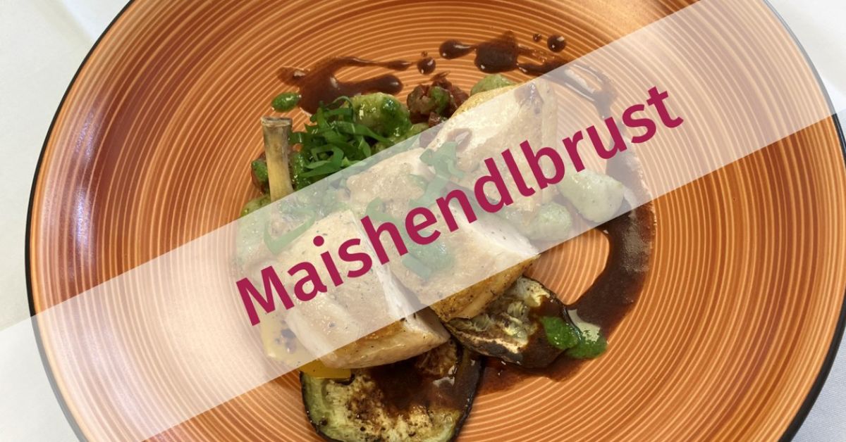 Maishendelbrust mit Bärlauchgnocchi und mediterranem Gemüse - Höhere ... Maishendelbrust mit Bärlauchgnocchi und mediterranem Gemüse - Höhere ...